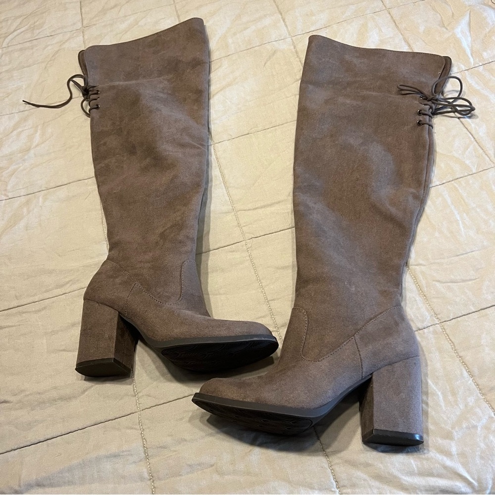 Kohl's Taupe Over the Knee Boots